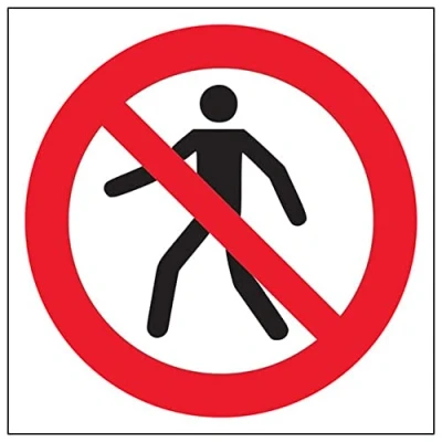 Image of Prohibition Logo No Entry 100 X 100mm Restickable Safety Sign