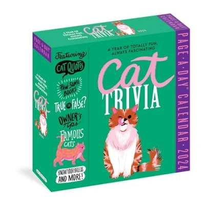 Image of Cat Trivia Page A Day Calendar 2024: Quotes, Paw some Books, True or False, Owner&#039;s Tips, Famous Cats, Know Your Breeds, and More!