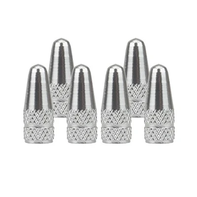 Image of SENZEAL 6Pcs Bicycle Presta Valve Dust Caps Aluminum Alloy French Style Cycling Tyre Stem for MTB Road Bike Wheels Silver