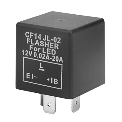 Image of Akozon 3 Pin Car LED Flasher Relay, CF14 JL 02 Relay for Turn Signal Light Hyper Flash Fix 12V