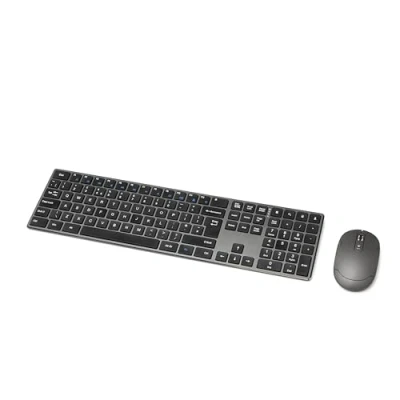 Image of Amazon Basics Rechargeable Wireless Mouse Ultra Slim, Quiet Full Size Keyboard with Number Pad, Black