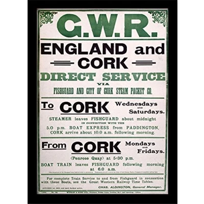 Image of Pyramid International &quot;GWR England &amp; Cork Framed Print Memorabilia, Multi Colour, 30 x 40 cm