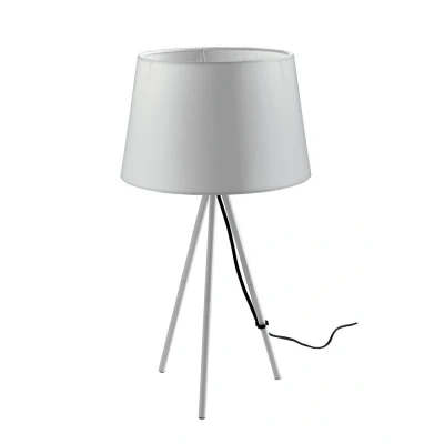 Image of MARILYN Table Lamp with Round Tapered Shade White, Cotton Lampshade 30x58.5cm