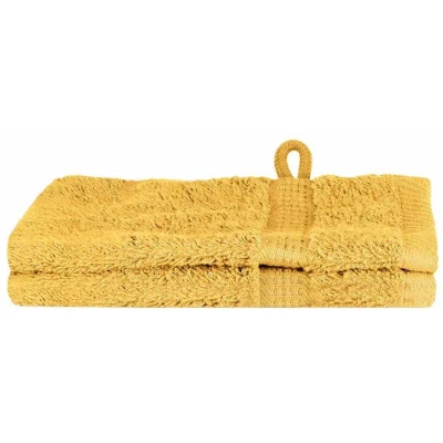 Image of vidaXL Guest Towel 2 pcs Gold 15 x 21 cm Cotton