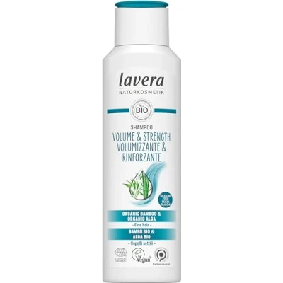 Image of lavera Shampoo Volume &amp; Strength Without Silicone Extra Fortified Hair Vegan Natural Cosmetics 250 ml