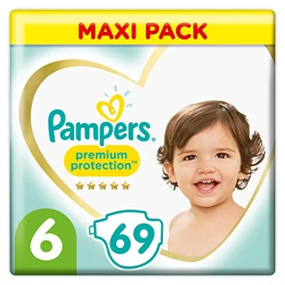 Image of Pampers Premium Protection Diapers Size 6, for Babies 13 kg+ 69 Pieces