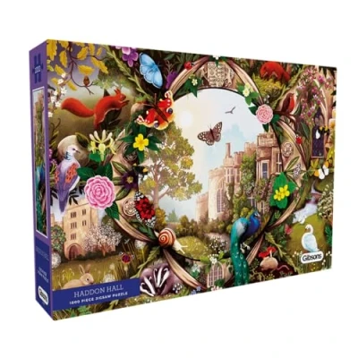 Image of Gibsons Haddon Hall 1000 Piece Jigsaw Puzzle Peak District Nature British History Beautiful Colourful Artwork Sustainable for Adults Teens Premium 100% Recycled Board Great Gift Games