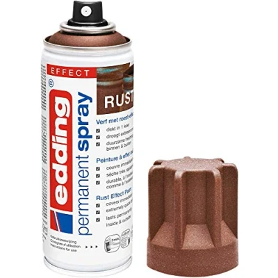 Image of edding 5200 permanent spray rust effect matt 200 ml acrylic paint for painting and decorating glass, metal, wood, ceramic, plastic, canvas aerosol spray,