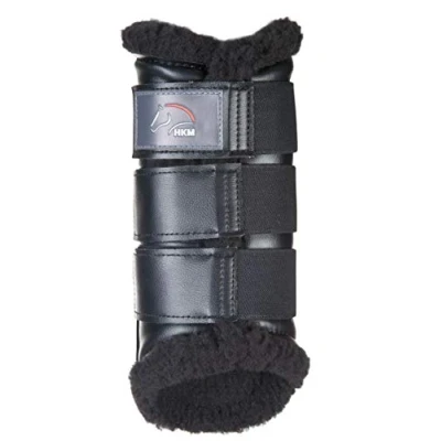 Image of HKM 8585 Comfort Gaiters Teddy Lining Imitation Leather Anatomical Black/Black M
