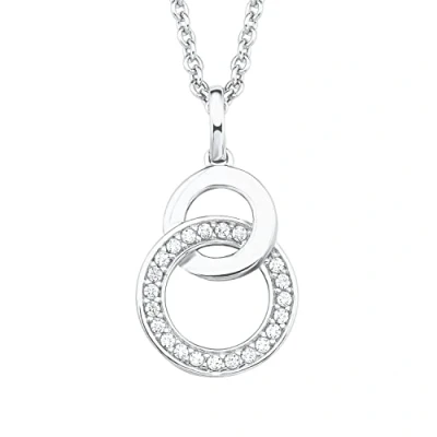 Image of s.Oliver necklace with pendant 925 sterling silver ladies necklace, cubic zirconia synth, 42+3 cm, silver, Comes in jewelry gift box, 2025992