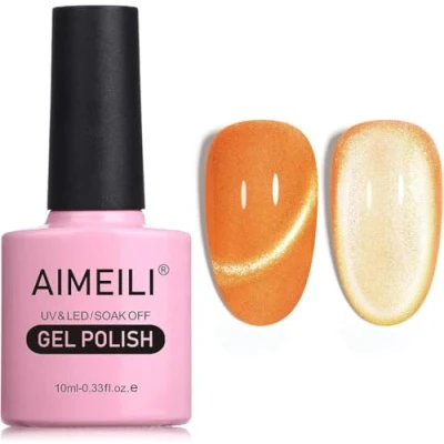 Image of AIMEILI Magnetic Gel Nail Polish Cat Magnet Eye Polish, UV LED Soak Off Glitter Varnish Art Manicure Pedicure, Long Lasting &amp; Easy to Apply 10ml 717