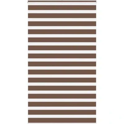 Image of vidaXL Zebra Blind Brown 135x200 cm Fabric Width 130.9 Polyester