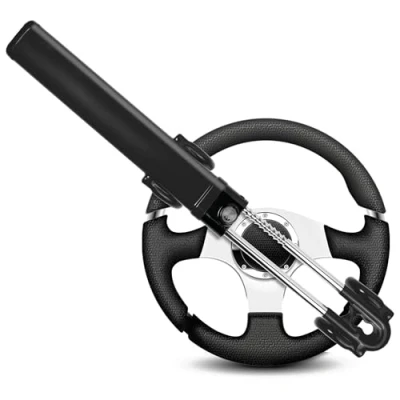 Image of GADLANE Twin Bar Steering Wheel Lock Car Anti Theft Device, Suitable Security for Car, Van &amp; Caravan with 2 Keys Strong (Black)