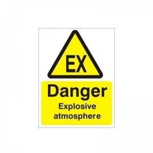 Image of Danger Explosive Atmosphere Sign 150mm x 200mm Self Adhesive