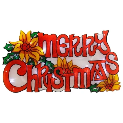 Image of Mr Crimbo Christmas Window Silhouette Light Decoration Battery Operated 46cm Merry