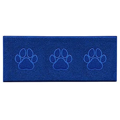 Image of Nicoman Triple Paw Embossed Shape Indoor Outdoor Dirt Trapper Door Mat Washable Barrier Heavy Duty Doormat (Watertight Rubber Back, Runner, Blue, 150 x 60cm)