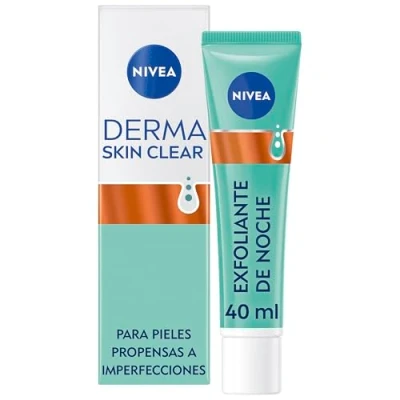 Image of NIVEA Derma Skin Clear Peeling Night Scrub 40ml Exfoliating Infection Prone Cream Vegan Formula Regenerating