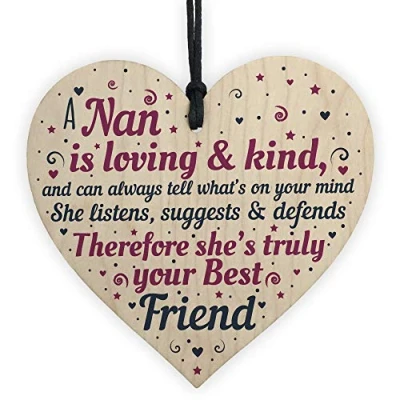 Image of RED OCEAN Gifts For Nan Birthday Christmas Wooden Heart Grandparent Plaque Keepsake