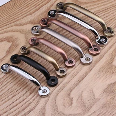 Image of Aluminum Alloy Handles, 1pcs Drawer Handles Knobs Pull Cupboard Closet Door Bow Shape Handle Black 110MM