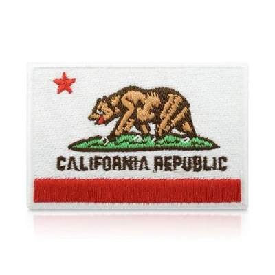 Image of California Flag Iron on Patch Republic Patches, USA Embroidery Patch, America ironable Badges Finally Home