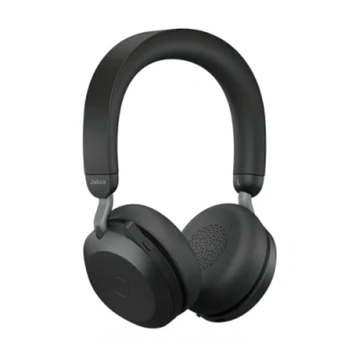 Image of Jabra Evolve2 75 Wireless PC Headset with Charging Dock and 8 Mic Technology Stereo Headphones Advanced Active Noise Cancellation, USB C Adapter UC Compatibility Black