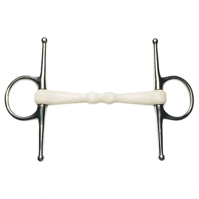 Image of Korsteel Flexi Mullen Mouth Full Cheek Snaffle Bit, IVory, 5&quot;