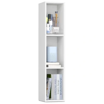 Image of VASAGLE CUSTOS Collection Bookshelf, 3 Tier Cube Bookcase, Storage Shelving Unit, Display Shelf, Open Compartments, 24 x 20 94.8 cm, Living Room, Home Office, Bedroom, Cloud White LBC523W01