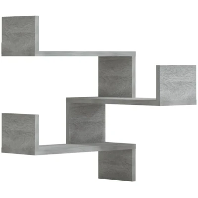 Image of vidaXL Wall Corner Shelves 2 pcs Grey Sonoma 40x40x50 cm Engineered Wood