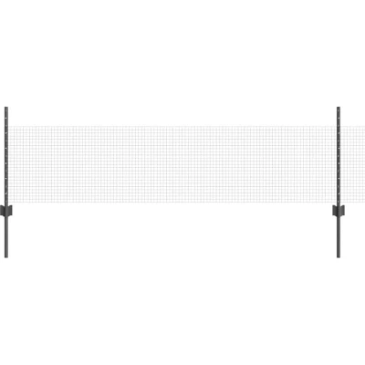 Image of vidaXL Garden Fence Set of 2 Grey Galvanized steel 10 x 0.5 m