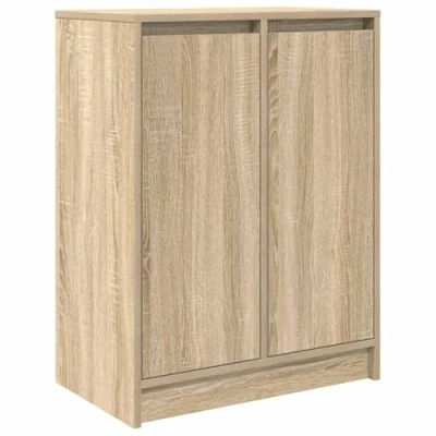 Image of vidaXL Sonoma Oak Sideboard Storage Cabinet/Buffet Engineered Wood with 2 Doors &amp; Shelves for Living Room/Bedroom/Kitchen 57x34x76cm