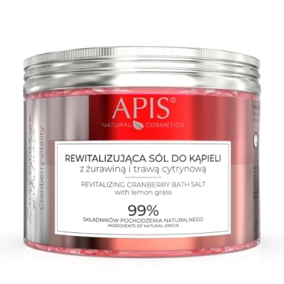 Image of Apis Rewitalizująca Sól do Kąpieli z Żurawina i Trawa Cytrynowa 650g