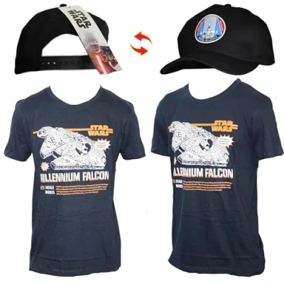 Image of Star Wars Gift Set Millenium Falcon T Shirt (M), Rebel Alliance Baseball Cap
