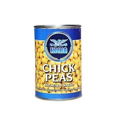 Image of Heera Boiled Chickpeas 400G in Salted Water Kala Chana High Protein Vegan Ready to Cook Indian Origin