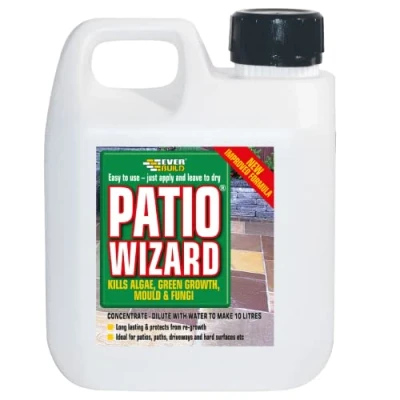 Image of Everbuild Patio Wizard Concentrated Algae, Green Growth and Mould Killer Outdoor use Ideal for Paved Areas Non Hazardous Fast acting 1 Litre