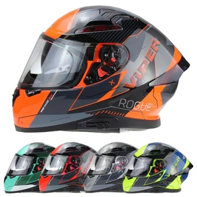 Image of ViPER Men&#039;s Rsv95 Full Face Helmet Rogue Black Orange XL