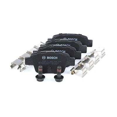 Image of 1613819980 Brake pad set BOSCH 0 986 494 030 Low Metallic with bolts/screws, anti squeak plate spring, accessories ALFA ROMEO: MiTo
