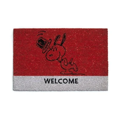 Image of Excelsa 50447 peanuts Snoopy Door Mat, Coconut, PVC, red