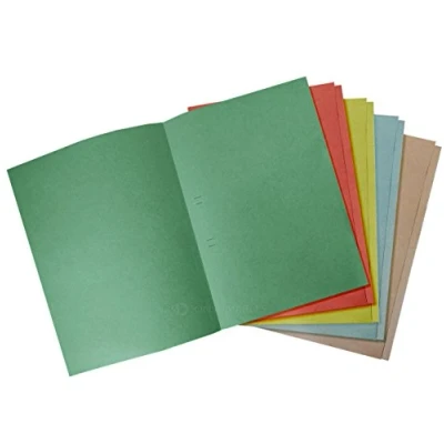 Image of 25 A4 Foolscap Square Cut Folders 5 of each colour quick and easy document filing &amp; storage