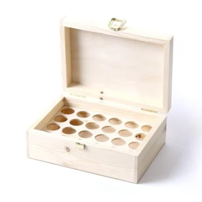 Image of Mystic Moments Wooden Aromatherapy Gift Box (Empty But Can Hold 24 x 10ml Glass Bottles)