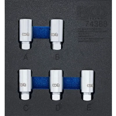 Image of BGS 74388 Tool Tray 1/6: Rim Lock Socket Set for Tesla 5 pcs.