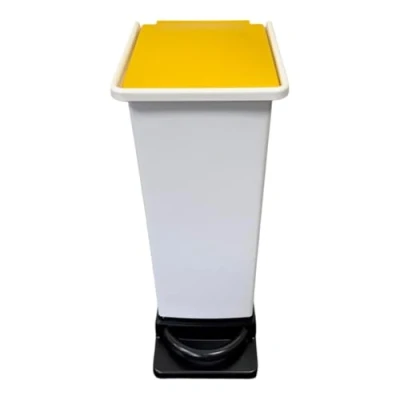 Image of Chabrias Ltd 20L Fully Plastic Fire Retardant Sack Holder, Hospital, School, Care Home, General Waste, Domestic Soft Closing Holder UK Made (20 Litres, Yellow)