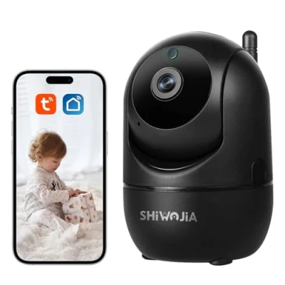 Image of SHIWOJIA TUYA Smart Life Camera, Indoor WiFi Surveillance 1080P Dome with Night Vision, Two Way Audio, Motion Detection