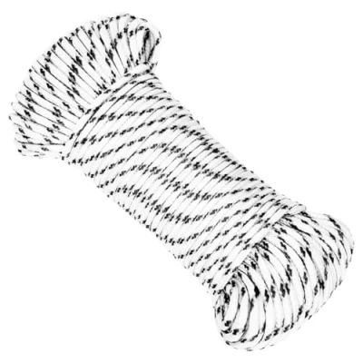 Image of vidaXL Braided Boat Rope Durable Polyester Material with High Tensile Strength 4 mm Thickness, 25 m Length UV, Abrasion, Salt, Water, Acid and Petroleum Resistant Ideal for Marine Gen...