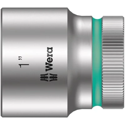 Image of Wera 05003631001 1 Inch 8790 HMC Zyklop Socket with Hexagon Drive Silver