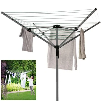 Image of SFM 50M 4 Arm Washing Line Rotary Airers Dryers Outdoor Garden folding Clothes Durable Airer Dryer Heavy Duty