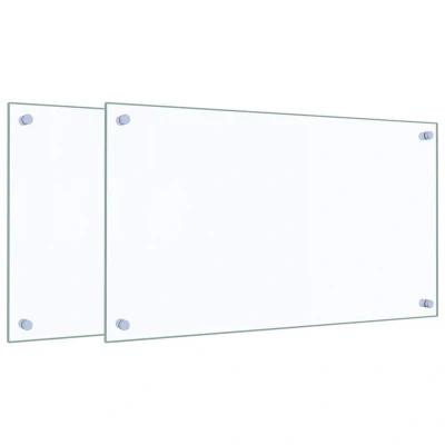 Image of vidaXL Kitchen Backsplashes 2 pcs Transparent 70x40 cm Tempered Glass