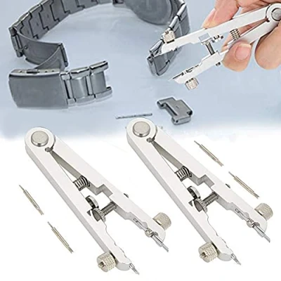 Image of Spring Bar Plier, 6825 Alloy Steel Watch Bracelet Remover, Strap Adjuster Tool Standard Plier Remover Replace Removing Tweezer Kit for Rolex and All