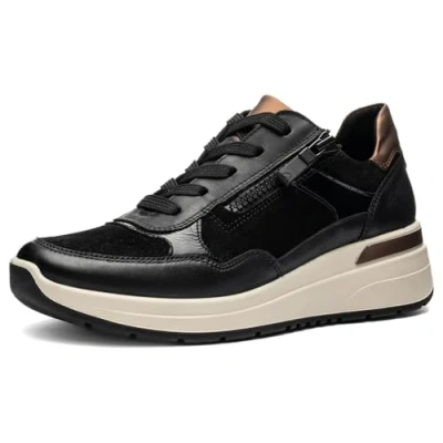 Image of ARA Women&#039;s Garda Sneaker, Black Nuts, 5 UK