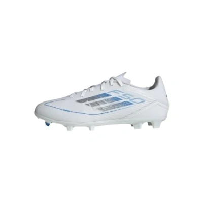 Image of adidas Performance F50 League FG/MG Moulded stud football boots, Men&#039;s, Size: 10, Footwear white/silver metallic Textile/synthetics