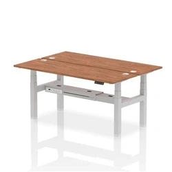 Image of Air B2B 1800x600mm Height Adjustable 2P Bench Desk CP Walnut/Silver